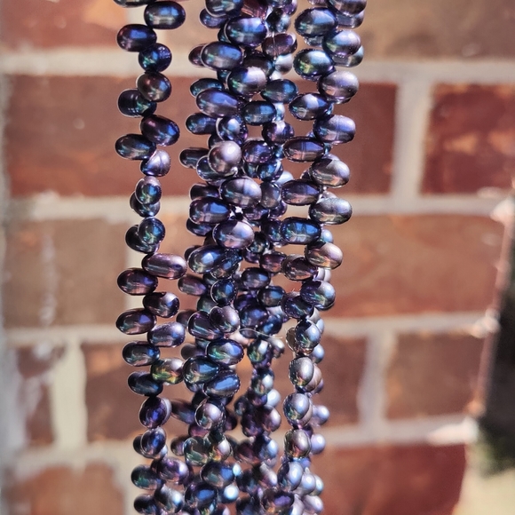 ✨HP✨ Lucas Lameth | 80s Hand Knotted Peacock Freshwater Pearls Sterling Necklace - Picture 6 of 6